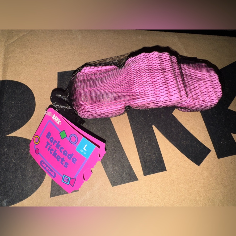 Bark Box Super Chewer L Nylon Dog Toy NEW Barcade Tickets paw & jaw holds peanut